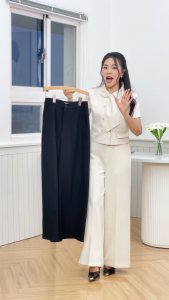 [MUA 2 GIẢM 130K] Quần tây nữ form ống suông bản lưng rời túi dọc thời trang GUMAC QF11051 - LQG07093