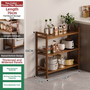 Bamboo Narrow Multi-tier Storage Shelf For Kitchen
