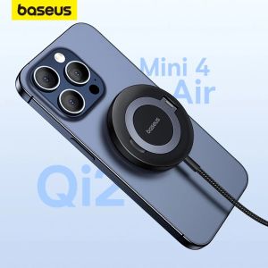 Baseus 15W Mag-netic Wireless Charger Qi2 Certified Fast Charging Built-in Stand Phone Charger For iPhone17 16 15 14 13 Pro Max