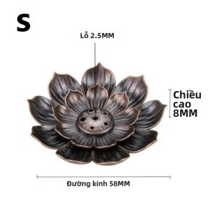 Lọ Đốt Trầm Hình Sen Bằng Hợp Kim Giá Đỡ Nhang Bằng Đồng Lư Hương Cho Phật Giáo Phòng Tập Yoga Trang Trí Nhà Cửa Đĩa Thờ Bằng Kim Loại