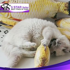 Bantal Ikan Creative 3D Fish Shape Cat Toy Simulation Plush Fish Pet Fish Pillow Mainan Kucing Kitten Pet Toy Fake Fish