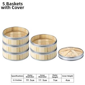 ZUNYI | Deepened Bamboo and Stainless Steel Steamer Basket