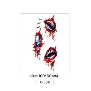 3D Realistic Scar Tattoos - Waterproof Fake Bloody Wound Stickers for Halloween Cosplay Face & Body Makeup Adults