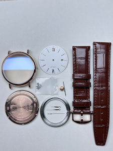 Watch Accessories Full Set Compatible with 2824 2892 2130 9019 Core Watch Case Leather Band Thin Profile Pin Buckle Interface