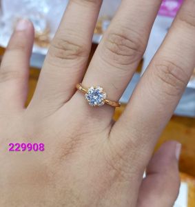 Cincin Wanita Aksesoris Perhiasan Lapis Emas Mata Zircon Free Box