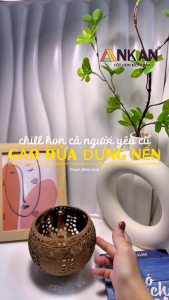 Combo 6 Đèn Tealight Gáo Dừa ANKAN Thủ Công – Đèn Decor Trang Trí Spa Cafe Phòng Thiền Mộc Mạc