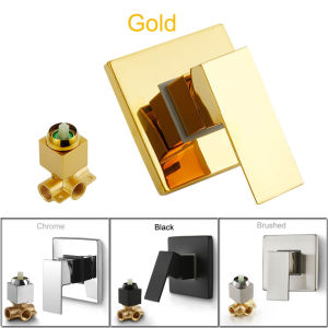 Shower Mixer Valve Shower Faucet Brass Bathroom Hot Cold Bath Mixer Valve Gold Single Handle Concealed Shower Mixer Square Wall Mounted Water Tap