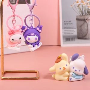 Sanrio Creative Magnetic Pochacco PomPomPurin Keychain Cartoon My Melody Kuromi Couple Cute Pendant Decoration Girl Boy Holiday Gift