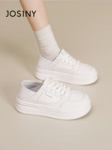 Josiny | Soft Sole Thick Heel Two Wear Casual White Shoes