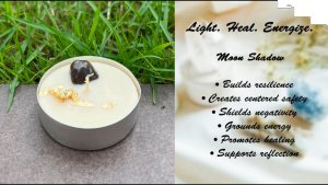 Tea Light Crystal Scented Candle - Healing - Wishing - Energy - Moon Shadow || Lilin Wangi Kristal Tealight || 茶灯水晶香薰蜡烛 - 疗愈 - 祈愿 - 能量