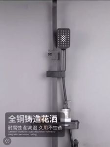 ❤Stock in SG❤Stainless Steel Bathroom 4 in 1 Black Gold Brass Body Rain Shower Set Shower Mixer with Rainfall Shower Head