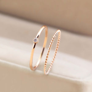 Trendy Luxury Fashion Design Ring Titanium Steel and 18K