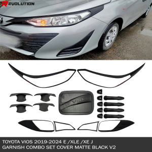 Toyota Vios 2019 to 2024 E/XLE/XE/J Garnish Combo set cover Matte Black V2