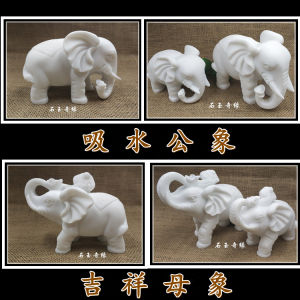 Water Absorbent Imitation White Marble Elephant Statue