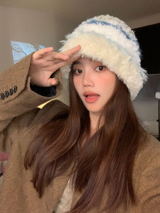 Warm Knitted Plush Hat Womens Autumn Winter Large Head Size Woolen Cap Ear Protection Korean Style Versatile Cold Weather Trendy