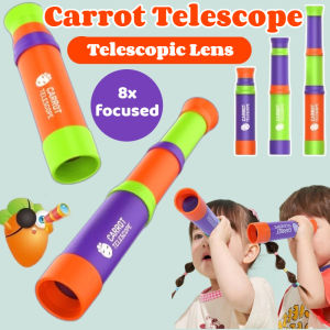 Kids Telescope Toys 8x Focused 3 Sections Telescopic Carton Carrot Telescope High Definition