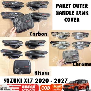 Paket Outer Handle Tank Cover Suzuki XL7 2020 2024 2025 2026 2027 Hitam Chrome Carbon .