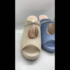 Maliza Denim Chic Heels by Relate – Sepatu Sandal Mules Wanita Hak 10cm