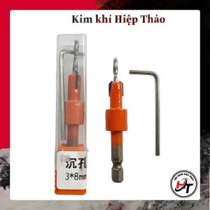 Mũi khoan âm vít gỗ 2 tầng chân lục giác mồi vít 3mm 4mm cao cấp MKAV-LG
