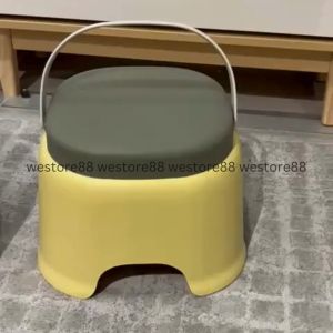 Bangku Pijak Bahan Plastik Dengan Handle Bangku Anak Belajar uk 24x24x23cm Warna Pastel Beban Max 100kg WEO IF9811