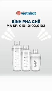 Bình lắc Shaker pha chế nhựa chia vạch đen 320ml--600ml Việt Nhật.