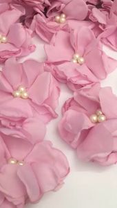 1pcs 8.5cm Fabric Flower Patch Pink Flower Patches Pearl Flower DIY Flower for Cloth Soft Pink Flower Light Pink Flower