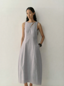 INSIS FEMME | Lace Hollow Slanted Placket Waist Accentuated Bud Dress