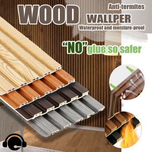 UPSEN 5/10/20PCS Solid Wood Panel Board PVC Grille Waterproof Design TV Background Wall Decor Fluted Panel