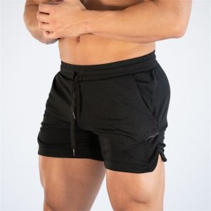 New Muscle  Big Size Solid Color Sports Shorts Mens Quick Dry Marathon Running Three Thirds Fitness Beach Pants Quick Dry Mesh