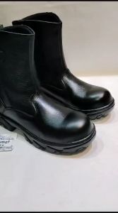 Kings Boots Kulit Asli Hitam Tinggi Tahan Lama untuk Pria - Sepatu Kerja Lapangan Gaya Bisnis