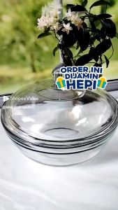MANGKUK SAYUR KACA DENGAN TUTUP MANGKUK HUNTSVILLE MANGKUK MAKAN 800 ML