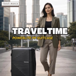 TravelTime PowerLite PP 20 24 28 inch Hard Case Luggage Lightweight Spinner Wheels Combo Lock Durable Polypropylene Suitcase