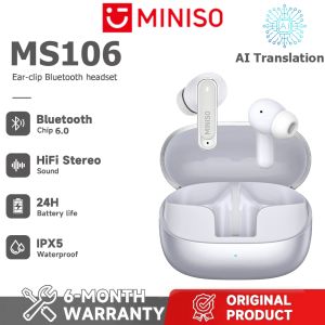 MINISO MS106 Language Translation Headphones AI Wireless Bluetooth Headphones OWS Support for 135 Languages Sports Headphones Real-time Language Translation IPX5 Waterproof Automatic Noise Cancellation HiFi Sound Quality