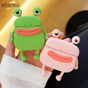 Kisscase dễ thương màu hồng màu xanh lá cây 3D ếch silicon mềm trường hợp đối với AirPods 3 Pro trường hợp bảo vệ vỏ Tai nghe cho AirPods 1 2 Pro2 Phụ kiện bảo vệ điện thoại