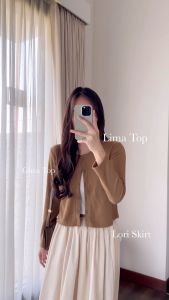 MAJA Lima Top Lengan Panjang Kancing Hidup