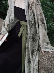 Qingshan Wood Language Original Song Dynasty Hanfu Waist Seal Elegant Improved Ancient Style Wide Waist Belt National Fashion Accessories Slimming Tool