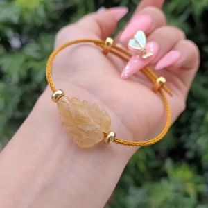 Q780 Vòng hồ ly chúa Thạch Anh Tóc Vàng dây cáp Thổ và Kim - Phong Thuỷ TUDO P