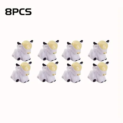 Charming Mini Highland Cow Sculpture Set Cute Resin Animal Figurine for DIY Crafts and Dollhouse Decor Perfect Room Decoration