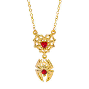 Bandai | Golden Spiderman Pendant Necklace Punk Jewelry Choker for Women Halloween Hip Hop Collar Girls Gift