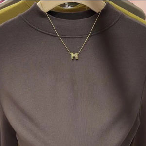 Elegant Fall Fashion French Chic Fitted High Neck Top