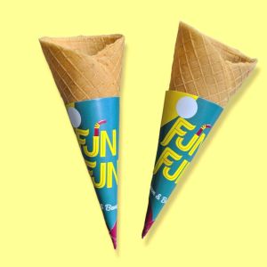 Cetak Custom Pembungkus Cone Kertas Cone Eskrim Papercone Eskrim Sleeve Ice Cream