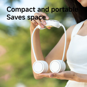 Portable Neck Fan 3 Speeds with Ice Cooling Foldable Wearable Fan Hands-Free Lazy Fan Quiet Rechargeable for Summer Travel