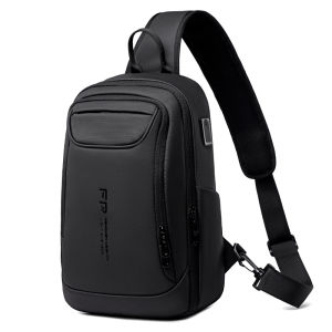 FENRUIEN กระเป๋าสะพายพาดลำตัวกระเป๋าคาดหน้าอกผู้ชายกระเป๋าสะพายไหล่ข้างเดียวกระเป๋าเป้สะพายหลังขนาดเล็กเดินทางฤดูร้อนได้สะดวกกระเป๋าทรงแปน9.7นิ้วใช้งานได้หลากหลาย