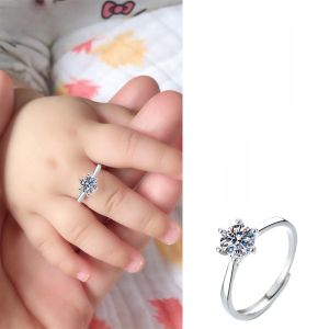 Childrens Ring Girls Crystal Diamond Gemstone One Carat Ring Baby Kids Fashion Jewelry Accessory Crystal Clear Sparkle