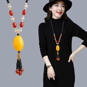 Bohemian Long Pearl Necklace