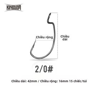 Kingdom 16 Chiếc Móc Câu Cá Bằng Thép Carbon Cao Cấp Wide Super Lock Crankhooks Sharp Barbed Tackle Cho Mồi Câu Cá Mềm