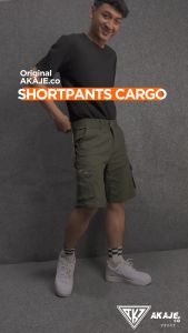 AKAJE Celana Cargo Pendek Shortpants Kargo Outdoor Premium Bahan Katun Twill Stretch Premium Pria
