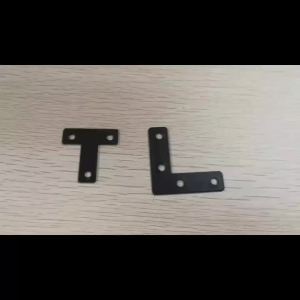 Flat L Shape Corner Brace 4 Holes Angle Plate Bracket for Wooden Furniture Repair Connector Fixing 40x40mmBlack