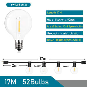 110V/220V G40 Festoon LED Globe Fairy String Light LED Outdoor Christmas Party Garden Decor Garland Lamp Street Patio Backyard