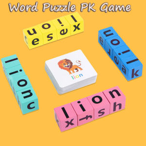 Wooden Fun Word Battle Building Blocks Game Wooden Tabletop Creative PK Game Toys